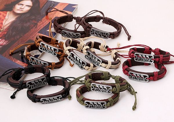 2015 latest version punk style 100% genuine leather bracelet handmade man woman florida dolphins rope adjustable bracelet 20pcs/lot, Black
2015 latest version punk style 100% genuine leather bracelet handmade man woman florida dolphins rope adjustable bracelet 20pcs/lot, Black