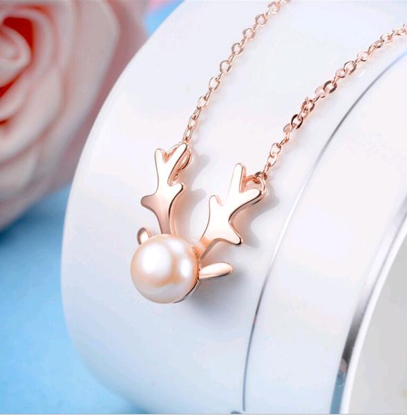 natural fresh water pearl necklaces simple deer antler sautoir pearl pendant necklace christmas gift for women jewelry accessories, Silver
natural fresh water pearl necklaces simple deer antler sautoir pearl pendant necklace christmas gift for women jewelry accessories, Silver