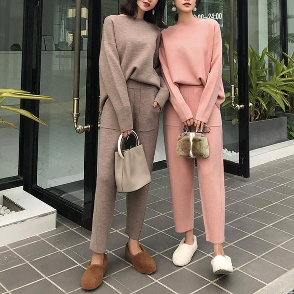women's two piece pants casual 2 sets women chic pant knitted sweater outfits loose o neck tracksuit soild long sleeve ensemble femme, White
women's two piece pants casual 2 sets women chic pant knitted sweater outfits loose o neck tracksuit soild long sleeve ensemble femme, White