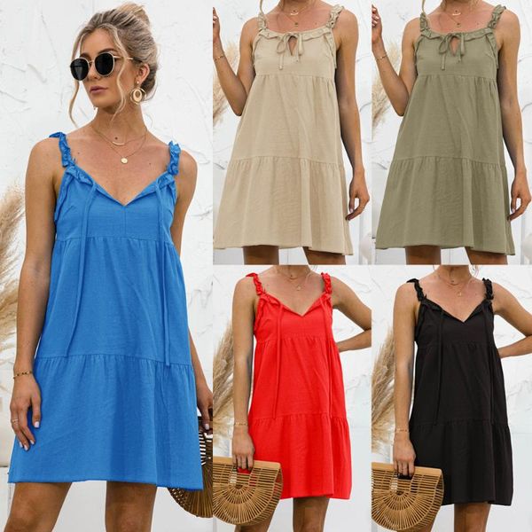 casual dresses summer dress femme robes women a-line red hollow out ruffles sling sleevelss backless mini for vestidos y2k, Black;gray
casual dresses summer dress femme robes women a-line red hollow out ruffles sling sleevelss backless mini for vestidos y2k, Black;gray