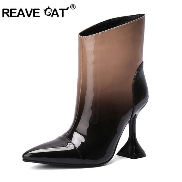 boots 10cm thin heels ankle patent leather women lady pointed toe shoes 2021 autumn apricot red zip patchwork s2355, Black
boots 10cm thin heels ankle patent leather women lady pointed toe shoes 2021 autumn apricot red zip patchwork s2355, Black