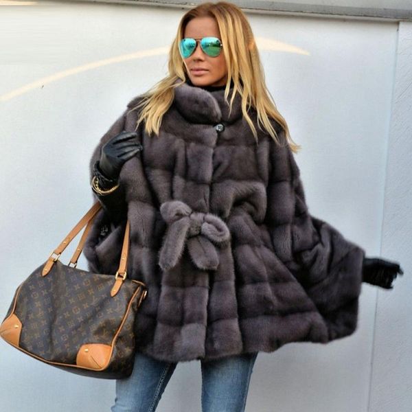women's fur & faux dark grey natural mink coats stand collar winter fashion whole skin genuine jacket batwing sleeved overcoats, Black
women's fur & faux dark grey natural mink coats stand collar winter fashion whole skin genuine jacket batwing sleeved overcoats, Black