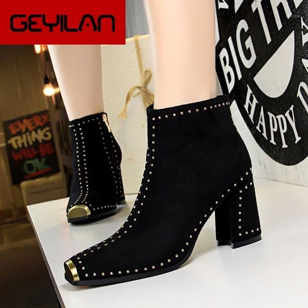 boots 2021 suede metal square head rivet trendy ankle women shoes woman high heels female fashion booties sizes 34-401, Black
boots 2021 suede metal square head rivet trendy ankle women shoes woman high heels female fashion booties sizes 34-401, Black