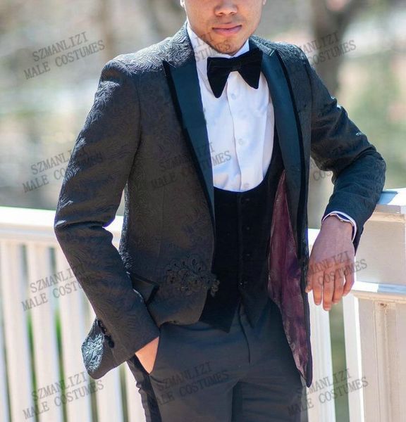 design black floral men suits for wedding 3 pieces(jacket+pants+vest) custom made prom groom party wear suit tuxedo men's & blazers, White;black
design black floral men suits for wedding 3 pieces(jacket+pants+vest) custom made prom groom party wear suit tuxedo men's & blazers, White;black
