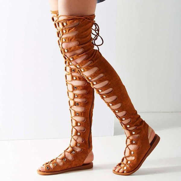 boots flat heel suede design vintage sandals over the knee open peep toe ladies shoes female roma style long, Black
boots flat heel suede design vintage sandals over the knee open peep toe ladies shoes female roma style long, Black