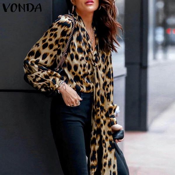 women's blouses & shirts vonda 2021 vintage leopard printed blouse bohemian blusas femininas v neck long sleeve oversized, White
women's blouses & shirts vonda 2021 vintage leopard printed blouse bohemian blusas femininas v neck long sleeve oversized, White
