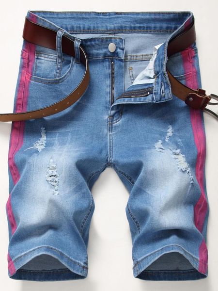 men's jeans the logo fashion in pants stretch hole personality 4 color hipster shorts, Blue
men's jeans the logo fashion in pants stretch hole personality 4 color hipster shorts, Blue