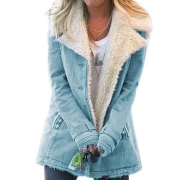 women's jackets women long sleeve faux denim jacket lapel button down thicken plush lined coat d08e women's jackets, Black;brown
women's jackets women long sleeve faux denim jacket lapel button down thicken plush lined coat d08e women's jackets, Black;brown