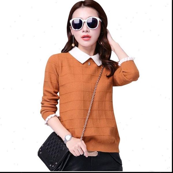 womens sweaters autumn winter women sweater doll collar long sleeved knitwear pullover large size short knit jumper female y63, White;black
womens sweaters autumn winter women sweater doll collar long sleeved knitwear pullover large size short knit jumper female y63, White;black