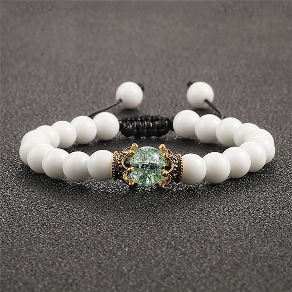 beaded, strands natural stone bracelet vintage crown charm bracelets classic white porcelain bead bangle for men fashion hand-knit women jew, Black
beaded, strands natural stone bracelet vintage crown charm bracelets classic white porcelain bead bangle for men fashion hand-knit women jew, Black