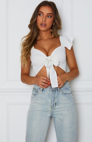women's t-shirt 032637 women bowknot bow tie front crop sleeveless solid beach shirt wrapped base cami summer slim 5, White
women's t-shirt 032637 women bowknot bow tie front crop sleeveless solid beach shirt wrapped base cami summer slim 5, White