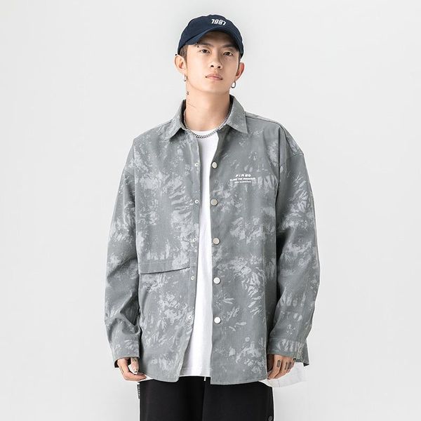 men's casual shirts fashion wear 2021 autumn/winter full print tie-dye shirt brand metal button jacket, White;black
men's casual shirts fashion wear 2021 autumn/winter full print tie-dye shirt brand metal button jacket, White;black