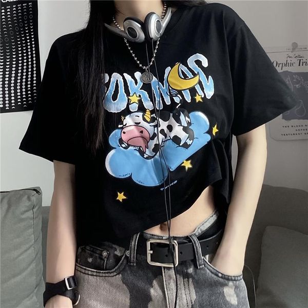 women's t-shirt harajuku short sleeve cute cow print fashion aesthetic grunge black tee satantic gothic clothing shirt 2021, White
women's t-shirt harajuku short sleeve cute cow print fashion aesthetic grunge black tee satantic gothic clothing shirt 2021, White