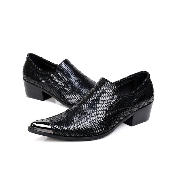 new fashion men fish pattern genuine leather iron toe shoes slip-on korean style business dress formal shoes sapatos masculino, Black
new fashion men fish pattern genuine leather iron toe shoes slip-on korean style business dress formal shoes sapatos masculino, Black