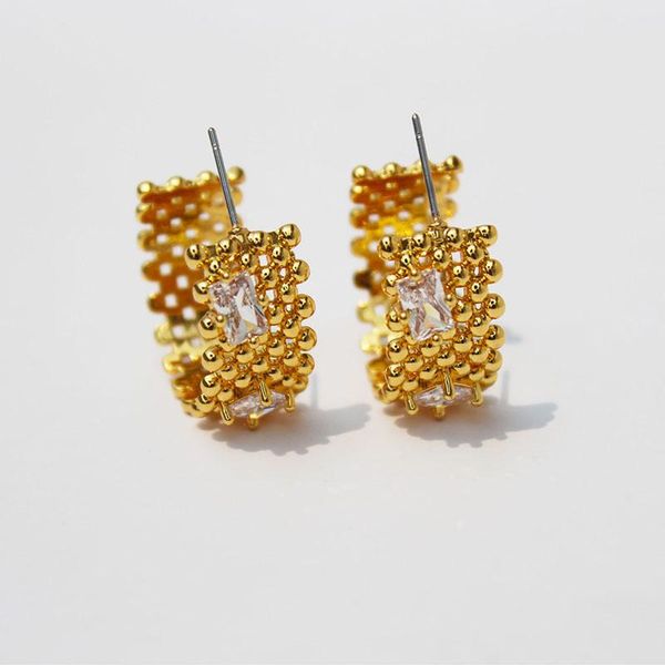 stud punk gold silver color zircon half round earring for women girl brass geometric piercing earrings wedding party jewelry, Golden;silver
stud punk gold silver color zircon half round earring for women girl brass geometric piercing earrings wedding party jewelry, Golden;silver