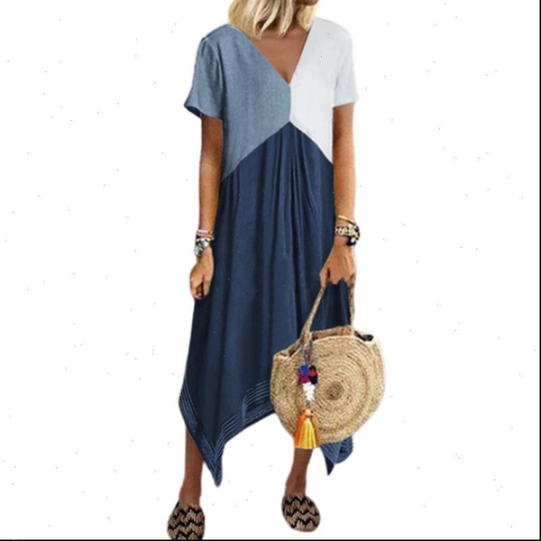 color block womens dresses patchwork women summer beach dress short sleeve asymmetrical loose casual mid long v neck plus size, Black;gray
color block womens dresses patchwork women summer beach dress short sleeve asymmetrical loose casual mid long v neck plus size, Black;gray