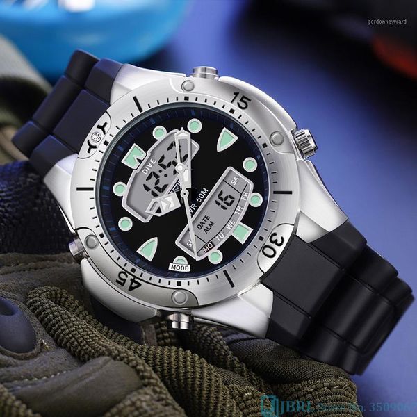 sport wrist watch men watches male for clock outdoor waterproof wristwatch dual display hours sanda brand #3009 wristwatches, Slivery;brown
sport wrist watch men watches male for clock outdoor waterproof wristwatch dual display hours sanda brand #3009 wristwatches, Slivery;brown