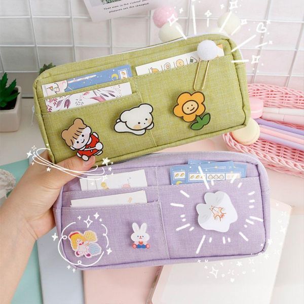 pencil bags case set with 3 cute badge gift large capacity ins supplies stationery tools storage back to school
pencil bags case set with 3 cute badge gift large capacity ins supplies stationery tools storage back to school