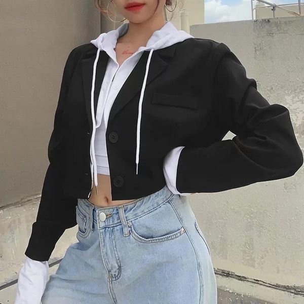 women's jackets the 1084 holiday two short suit coat women in europe and wind splicing grain of buckle pocket hooded fleece, Black;brown
women's jackets the 1084 holiday two short suit coat women in europe and wind splicing grain of buckle pocket hooded fleece, Black;brown