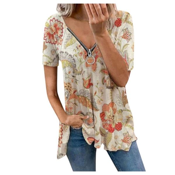 women's blouses & shirts women vintage dress 2021 zipper short sleeve tunic summer printing prints loose casual plaid pocket v-neck bl, White
women's blouses & shirts women vintage dress 2021 zipper short sleeve tunic summer printing prints loose casual plaid pocket v-neck bl, White