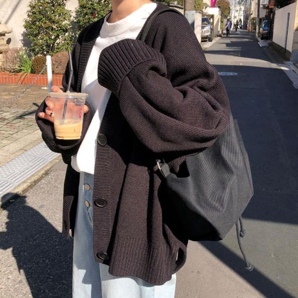 women's knits & tees fashion loose sweater casual solid color long-sleeved v-neck single-breasted cardigan jacket women, White
women's knits & tees fashion loose sweater casual solid color long-sleeved v-neck single-breasted cardigan jacket women, White