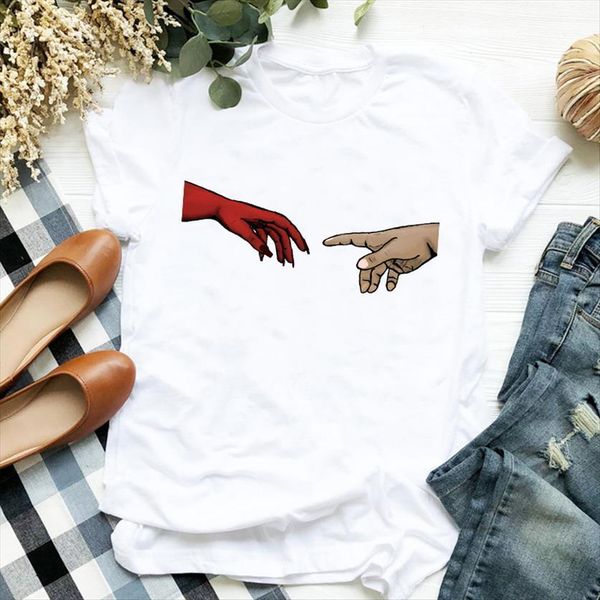 vintage hand funny kawaii womens print aesthetic tee clothes female graphic, White
vintage hand funny kawaii womens print aesthetic tee clothes female graphic, White
