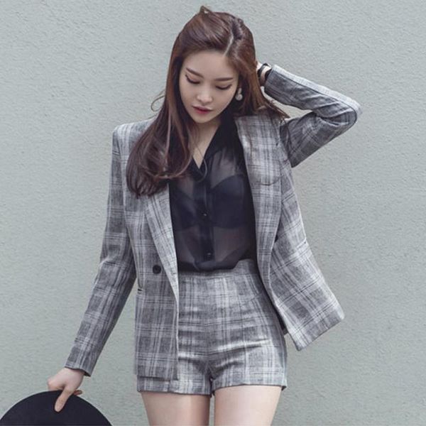 women's tracksuits arrival fashion set for women summer elegant work style blazer and short slim pant office lady simple two piece, Gray
women's tracksuits arrival fashion set for women summer elegant work style blazer and short slim pant office lady simple two piece, Gray