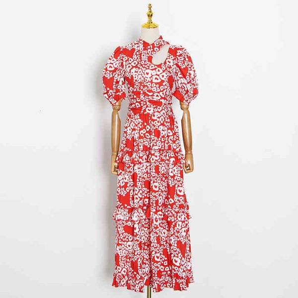 a line hollow out ruffle print dress women stand collar puff sleeve high waist dresses for female summer fashion new, Black;gray
a line hollow out ruffle print dress women stand collar puff sleeve high waist dresses for female summer fashion new, Black;gray
