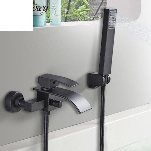 chrome shower bathtub faucet wall-mounted waterfall and cold tap hand spray effluent bathroom sets
chrome shower bathtub faucet wall-mounted waterfall and cold tap hand spray effluent bathroom sets