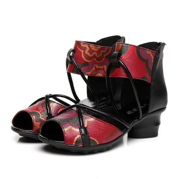 anckle strip women thick heels sandals closed toe flower ethnic style handmade genuine leather personalized sandal, Black
anckle strip women thick heels sandals closed toe flower ethnic style handmade genuine leather personalized sandal, Black