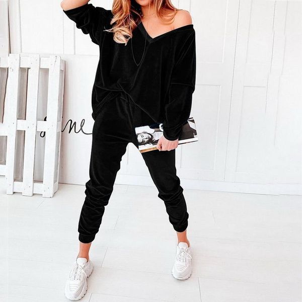 women's two piece pants 2021 women casual v neck full sleeve suits loose elastic waist pockets outfit autumn female tracksuits streetwe, White
women's two piece pants 2021 women casual v neck full sleeve suits loose elastic waist pockets outfit autumn female tracksuits streetwe, White