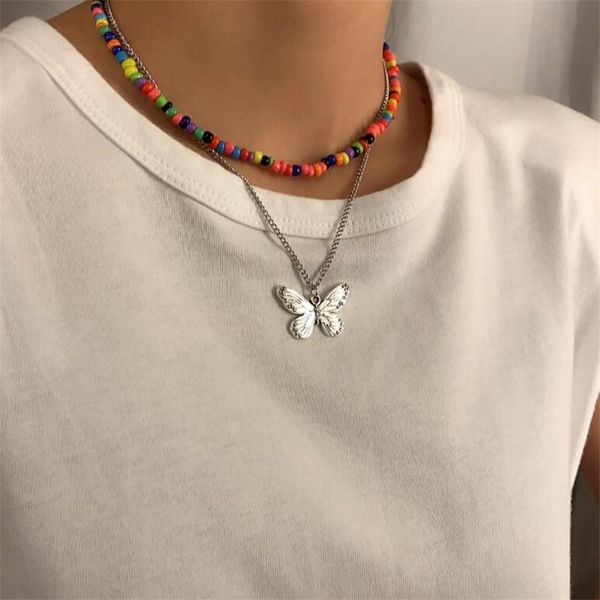 pendant necklaces bohemia colorful beads chokers for women layered butterfly necklace jewelry girls gifts fashion korean, Silver
pendant necklaces bohemia colorful beads chokers for women layered butterfly necklace jewelry girls gifts fashion korean, Silver