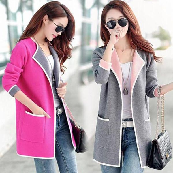 women's jackets women spring autumn pocket jacket color patchwork long womens and coats plus size/oversized/pink, Black;brown
women's jackets women spring autumn pocket jacket color patchwork long womens and coats plus size/oversized/pink, Black;brown