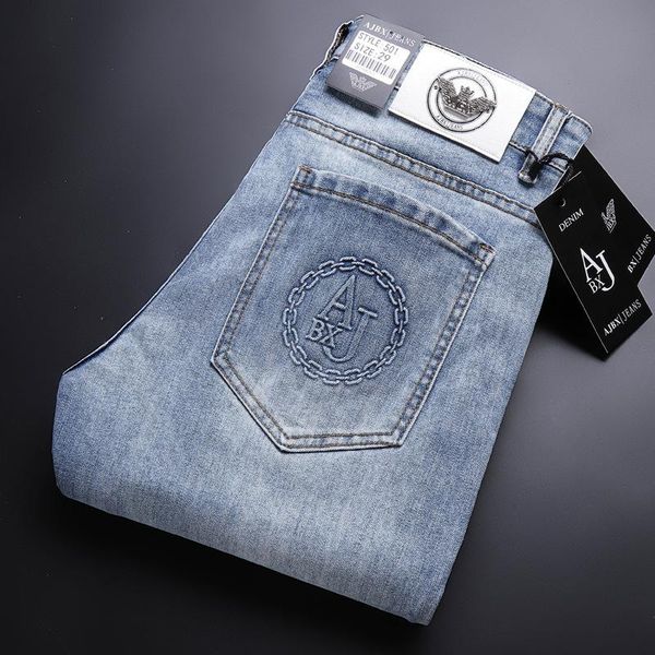 men's jeans spring summer blue cotton slim elastic ltaly eagle casual fashion trousers male classic denim pants
men's jeans spring summer blue cotton slim elastic ltaly eagle casual fashion trousers male classic denim pants
