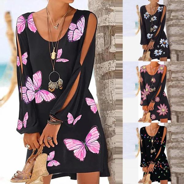 casual dresses 2021 floral printing round neck mini dress women openwork long sleeve for summer sundress vestido, Black;gray
casual dresses 2021 floral printing round neck mini dress women openwork long sleeve for summer sundress vestido, Black;gray