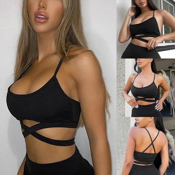 solid color vest low womens tanks neck hollowed cross bandage crop short clothes for summer, White
solid color vest low womens tanks neck hollowed cross bandage crop short clothes for summer, White