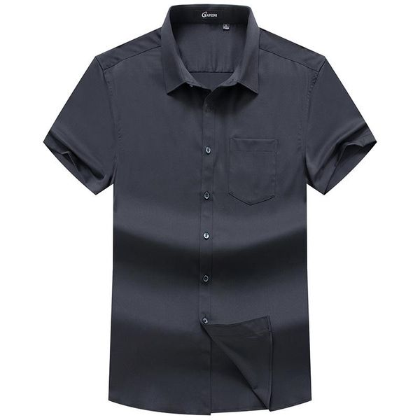 summer oversize men's short sleeve shirt add fat and loose man solid color thin bottomed casual shirts, White;black
summer oversize men's short sleeve shirt add fat and loose man solid color thin bottomed casual shirts, White;black