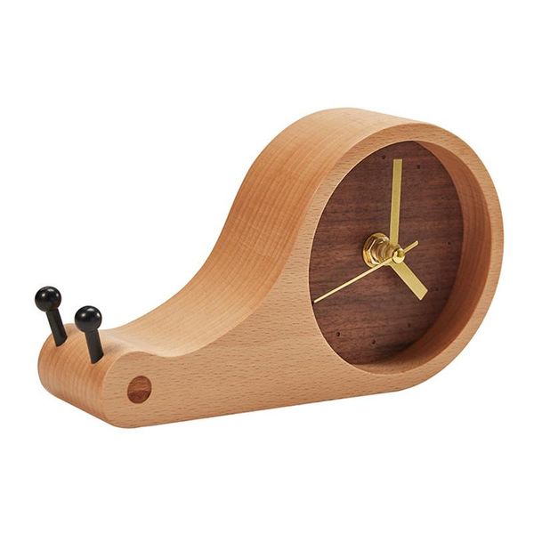 desk & table clocks snail 3d original wooden alarm clock cartoon decoration sveglia in legno h99f