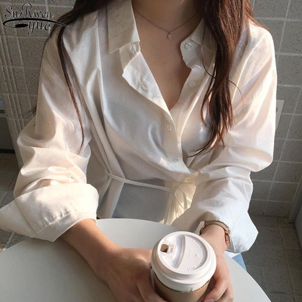 korean style lace up slim solid female 2021 autumn long sleeve women's blouse fashion cotton casual lapel shirts 11249 blouses &, White
korean style lace up slim solid female 2021 autumn long sleeve women's blouse fashion cotton casual lapel shirts 11249 blouses &, White