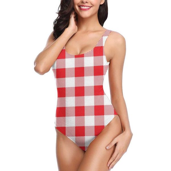 red and white gingham pattern women one-piece swimsuit high cut low back backless swimwear suits
red and white gingham pattern women one-piece swimsuit high cut low back backless swimwear suits