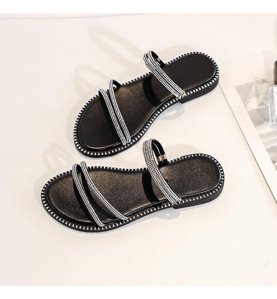 sandals 2021 summer flat female rhinestone all-match fashion fairy shoes one shoe two wear one-word slippers, Black
sandals 2021 summer flat female rhinestone all-match fashion fairy shoes one shoe two wear one-word slippers, Black