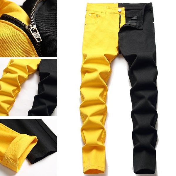 men's jeans personality denim stitching casual four season hip hop fashion trousers design young pants long, Blue
men's jeans personality denim stitching casual four season hip hop fashion trousers design young pants long, Blue