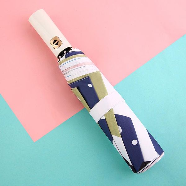 umbrellas fully-automatic double big umbrella print cartoon rain women 3 folding resistant large men travel business