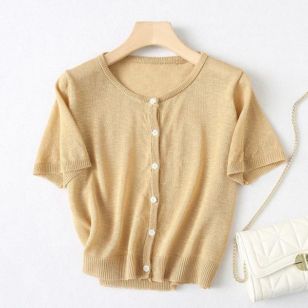 women's knits tees tangada summer women thin cardigan sweater jumper vintage short sleeve button-up female outerwear, White
women's knits tees tangada summer women thin cardigan sweater jumper vintage short sleeve button-up female outerwear, White