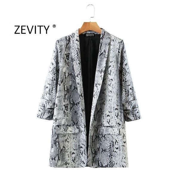 zevity women vintage pleats sleeve snake skin print open stitch blazer female outwear retro suit office lady casual ct538 210419, White;black
zevity women vintage pleats sleeve snake skin print open stitch blazer female outwear retro suit office lady casual ct538 210419, White;black