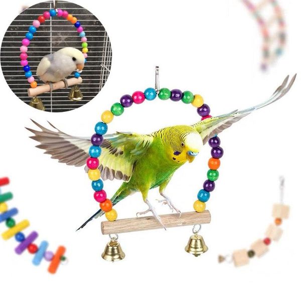 other bird supplies wooden parrots swing toys birds perch hanging swings with wood beads bells cockatiel parakeets agaporni game
other bird supplies wooden parrots swing toys birds perch hanging swings with wood beads bells cockatiel parakeets agaporni game