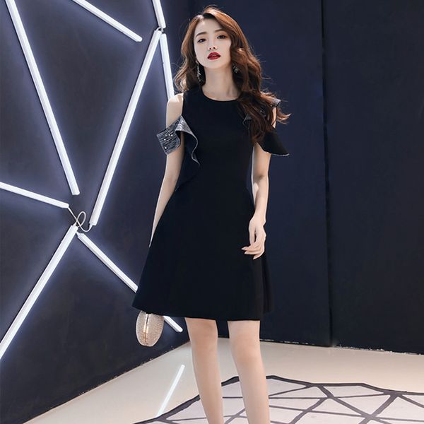 women clothes spring dresses black elegant summer sequin dress round neck midi slim club 609j 210420, Black;gray
women clothes spring dresses black elegant summer sequin dress round neck midi slim club 609j 210420, Black;gray