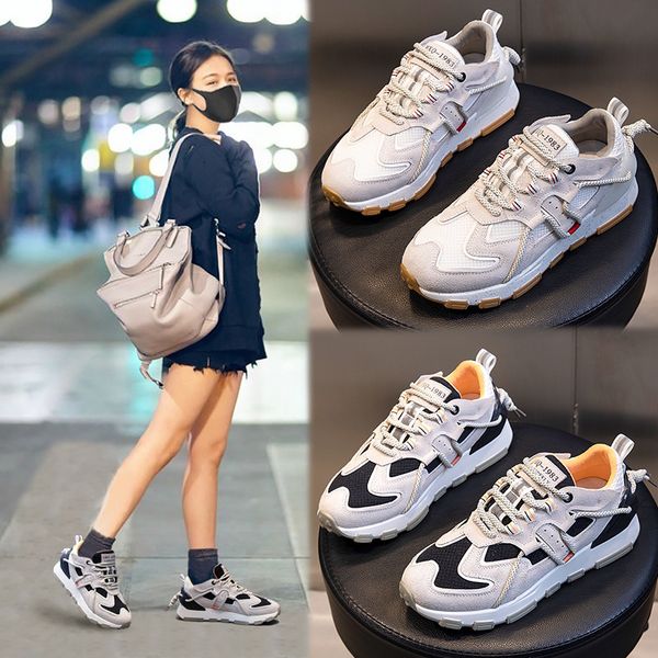 daddy shoes women's spring 2021 thick soled increased leisure leather running breathable sports fashion, Black;white
daddy shoes women's spring 2021 thick soled increased leisure leather running breathable sports fashion, Black;white
