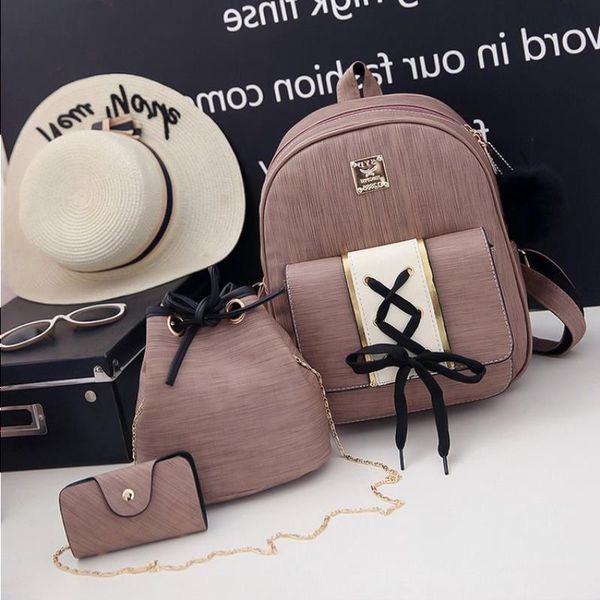 2019 new female korean school bag backpack set retro color solid fashion all-match three-piece svsrk 
2019 new female korean school bag backpack set retro color solid fashion all-match three-piece svsrk