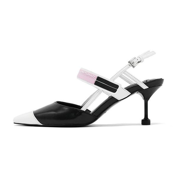 spring and summer pointed toe fashion high-heeled cat with all-match color matching female sandals, Black
spring and summer pointed toe fashion high-heeled cat with all-match color matching female sandals, Black